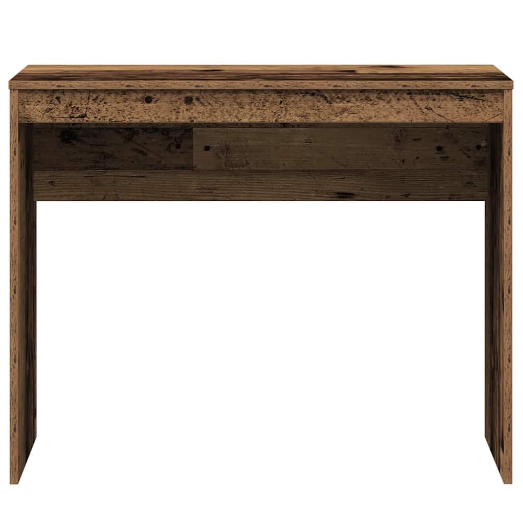 Scrivania in legno anticato, 90 x 40 x 72 cm, in legno, tavolo da lavoro per casa, studio, con piano scrivania e spazio per riporre oggetti