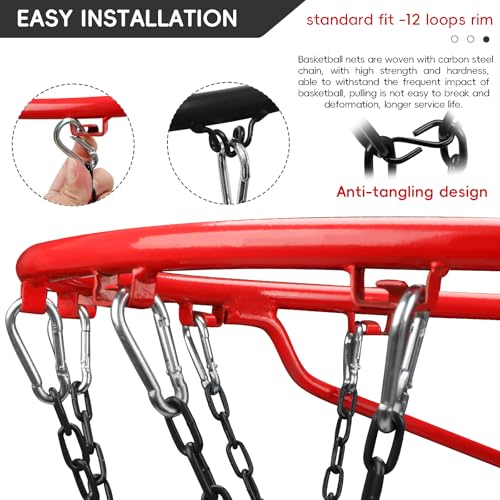 Image of Basketball Net Heavy Duty Replacement,Carbon Steel Chain Basketball net