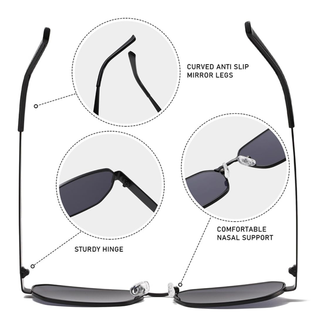 Gafas de sol metálicas con protección UV400, estilo retro para hombre.
