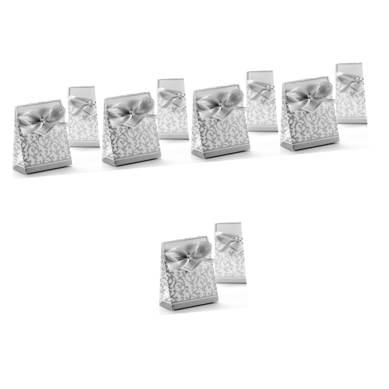 FRCOLOR 250 Stk Geschenkboxen für Hochzeiten mit Schleife Geschenkboxen für Hochzeitsbevorzugungen Geschenkboxen für die Hochzeit Papierschachteln geschenkschachtel hochzeitsdeko Silver