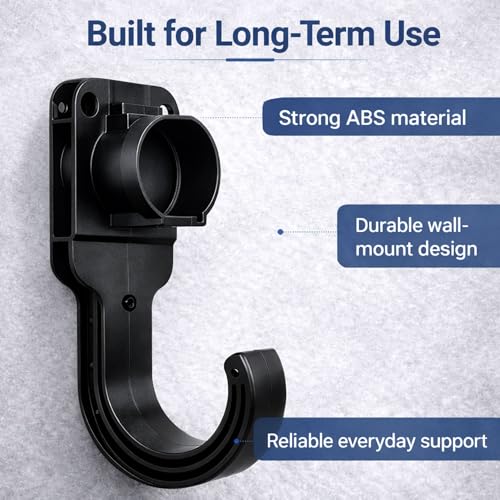 Image of EV MASTER Type 2 EV Charger Charging Cable Wall Mount | EV Charging Cable Organiser for Wallbox Charging Station Wall Connection Holder | Fits Most EU Standards EVs (Pack of 1)