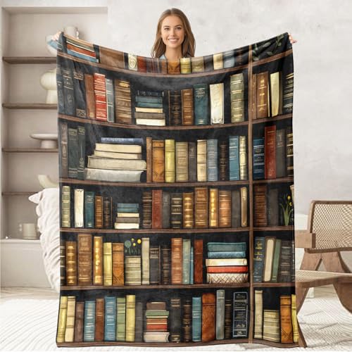 keepitcozi Book Lovers Gifts Blankets for Women Men, Bookish Gifts for Women Girls, Book Club Gift for Readers, Librarian, Bookish, Books Accessories for Reading Lovers, Throw for Home Room 50"x60"
