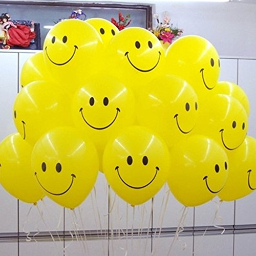 Evisha Yellow Smiley-Emoji Big Size Birthday Balloons for Decoration