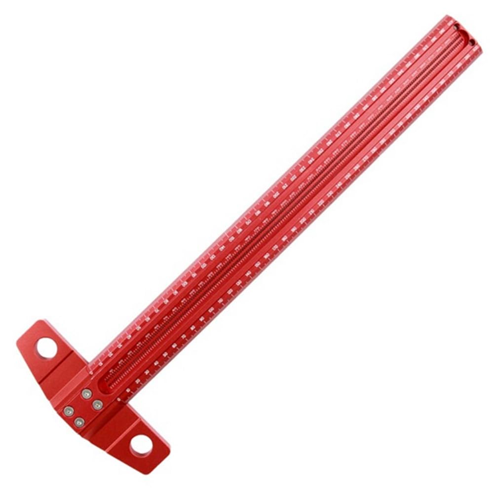 Xnuiasqe Diy Woodworking T-Type Line Scriber Hole Scale Ruler 600Mm Aluminum Alloy Marking Gauge Carpenter Measuring Tool