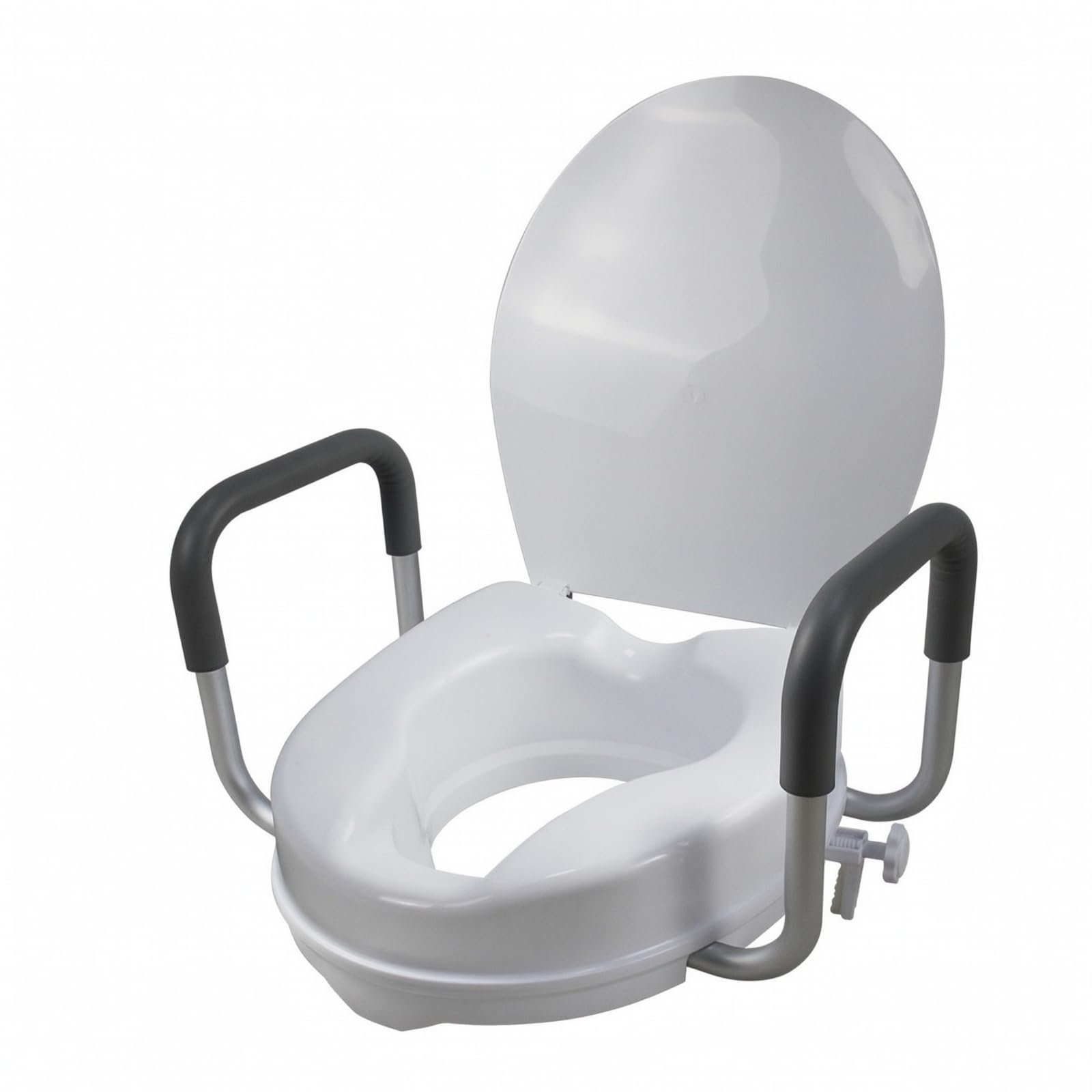 Sedile Wc Rialzato con Telaio Ergonomico, Rialzo Per WC Da 4 Pollici Con Coperchio, Altezza 10 Cm, 4 Pollici, Con Coperchio, 10 Cm