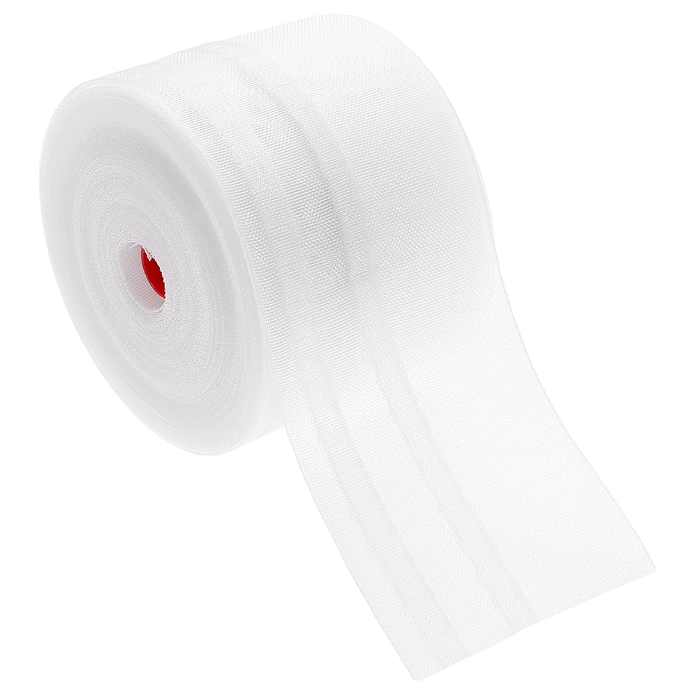 BENECREAT 22 Yards/20 M Transparent Curtain Tape, 3.9 Inch/9.8CM Wide Wave Pleat Curtain Tape, Nylon Drapery Header for Curtain DIY Heading Vintage Home Decor Projects