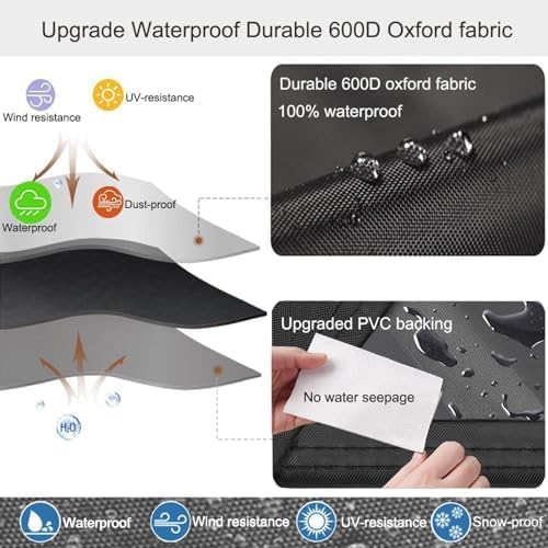 Housse de protection imperméable table et chaises jardin bâche haute densité - 5