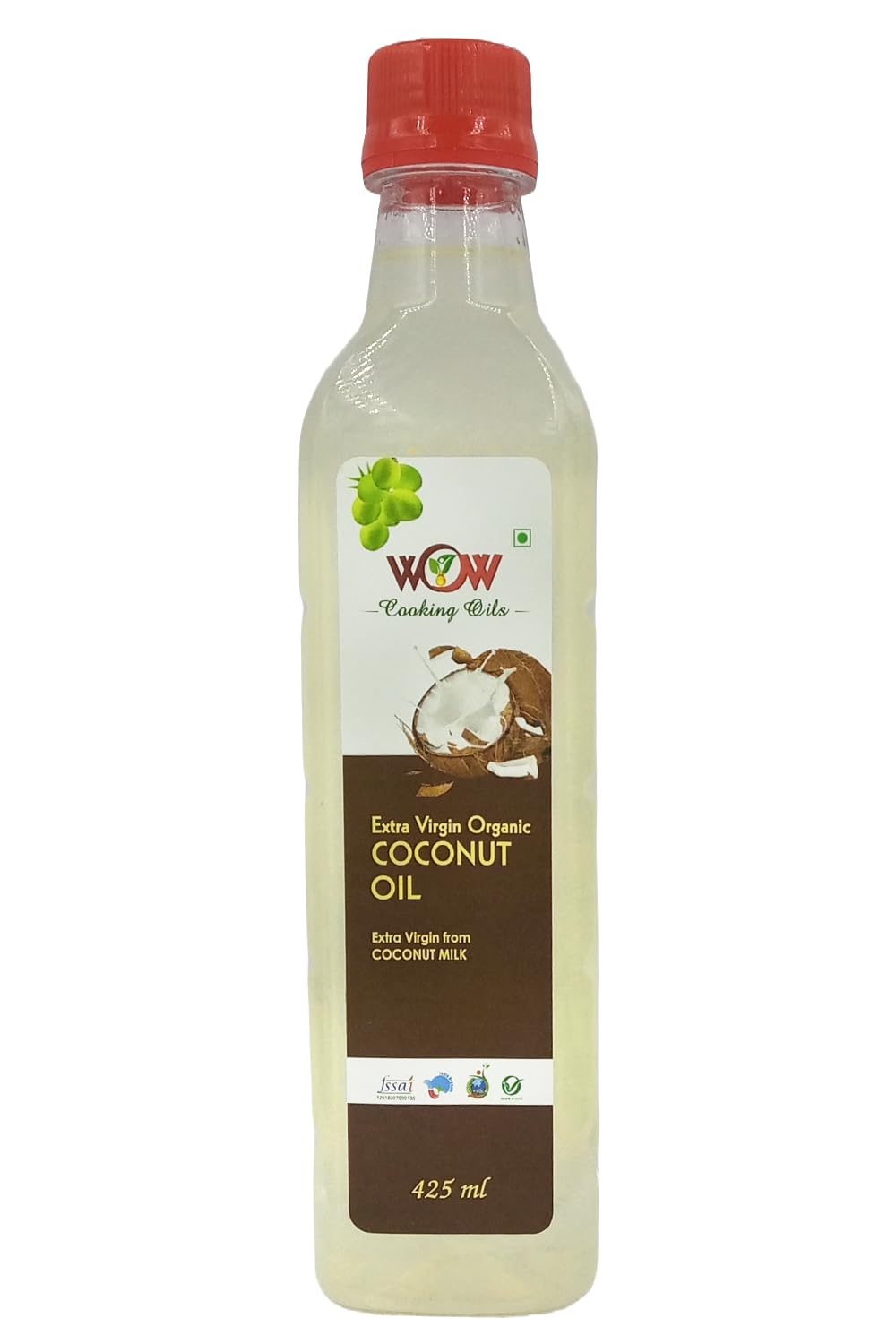 Wow Cooking OILS-100% Pure Organic Extra-Virgin Cold Pressed Coconut Oil (Pet Bottle - 425 ml) (B08HCZWBW3) Amazon Price History, Amazon Price Tracker