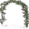 Queension Metal Wedding Arch for Ceremony Party Decoration 7Ft Wide 7.7Ft High,Garden Arch Trellis with Ground Bases for Climbing Plants,Outdoor Garden Arbor for Roses Vines, Round Frame, Black