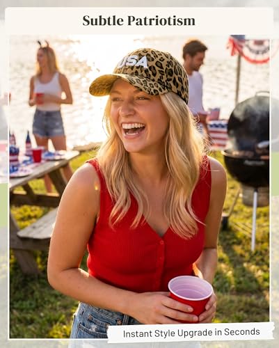 Image of Womens Baseball Cap Trendy Leopard Print Embroidery Cotton Breathable Adjustable Cap for Outdoor & Gifting
