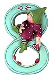 annekabouke roma Finitura patinato, opaco Gnomys Diaries Statuetta Numero Fata della Fortuna 8, Pasta di Pietra, Multicolore, 11 x 2 x 16 cm