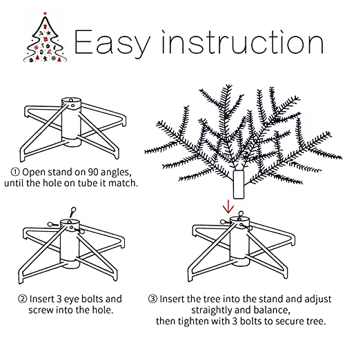 MNKXL Christmas Tree Stand for 4 to 6ft Christmas Trees,fits 1 inch Pole,Folding Christmas Tree Stand - Thumbnail 4