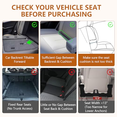 Image of Chelhead Safe Cars Seat Mount Bracket Universal Child Seat Anchor Kit | with 2 Adapter Easy Installation Universal Compatible with ISOFIX Child Safety Seats