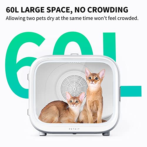 Image of PETKIT AIRSALON MAX Automatic Pet Hair Drying Box for Cat Puppy Kitten,Ultra Quiet Hair Dryer for Small Dog Grooming,60L Large Capacity /Smart Temperature Control via App and Touch Panel