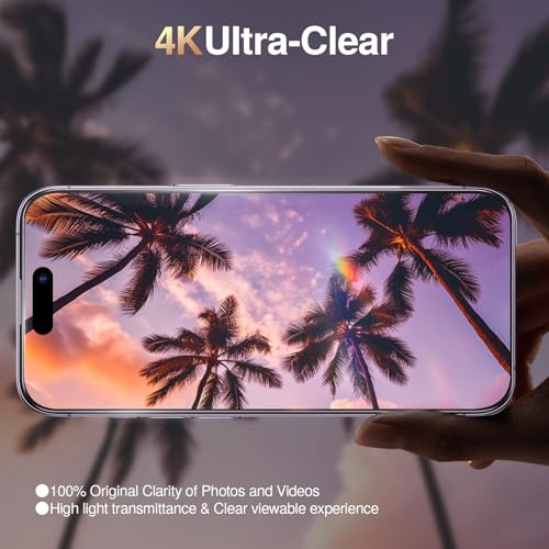Image of SMARTDEVIL 3 Pack Tempered Glass for iPhone 14 Pro Screen Protector, Military-Grade Shatterproof Protection, 9H Hardness, Fast & Easy Installation, Case Friendly Design
