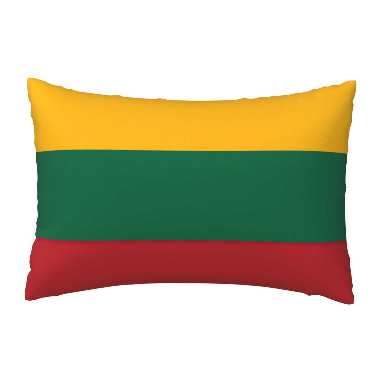Jejea Women's Black Flag Of Lithuania Print Pillowcase For Bed Couch Pillowshams For Adults Mother Wife 18X12 Inches