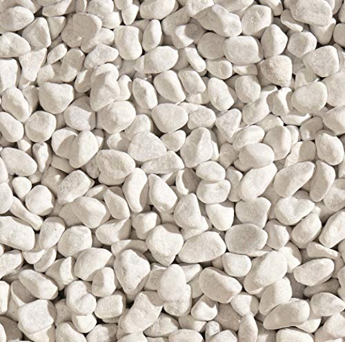 Marmorkies Carrara Kies Marmor rein weiß schneeweisser Zierkies Gartenkies Teichkies Deko Wegkies Wegsteine Gartenweg 25 kg Sack, Körnung 15-25 mm
