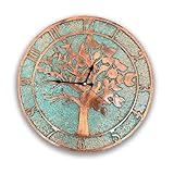 Handmade Copper Wall Clock Artisan Touch in Every Piece - Eternal Tree Wall Decor Copper Clock for Living Room, Office, Kitchen & Bedroom (11 Inch)