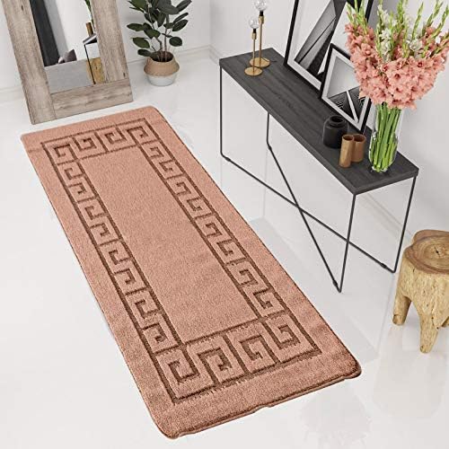 ZASH London Non-Slip Door Mats Gel Backed Floor Mats Washable Kitchen Rugs Indoor Carpets Multi Colour Hallway Runner (Black, 60x220)
