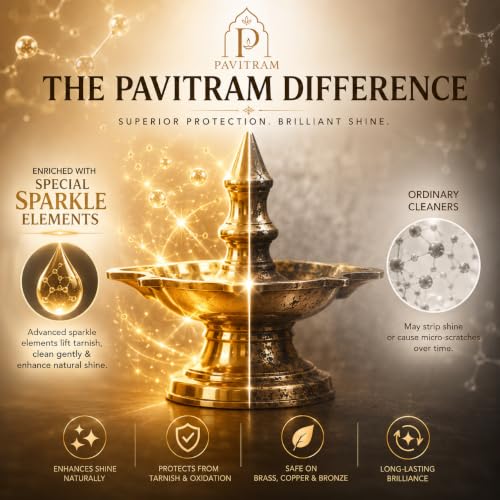 Image of Brass & Copper Cleaner Liquid Gel 500ml | Tarnish Remover & Metal Polish | Restores Shine | For Pooja Items, Idols, Utensils, Kalash & Decorative Articles
