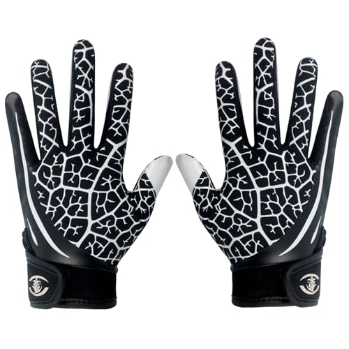Youth Football Receiver Gloves, Kids Silicone Grip Gloves for Boys Girls