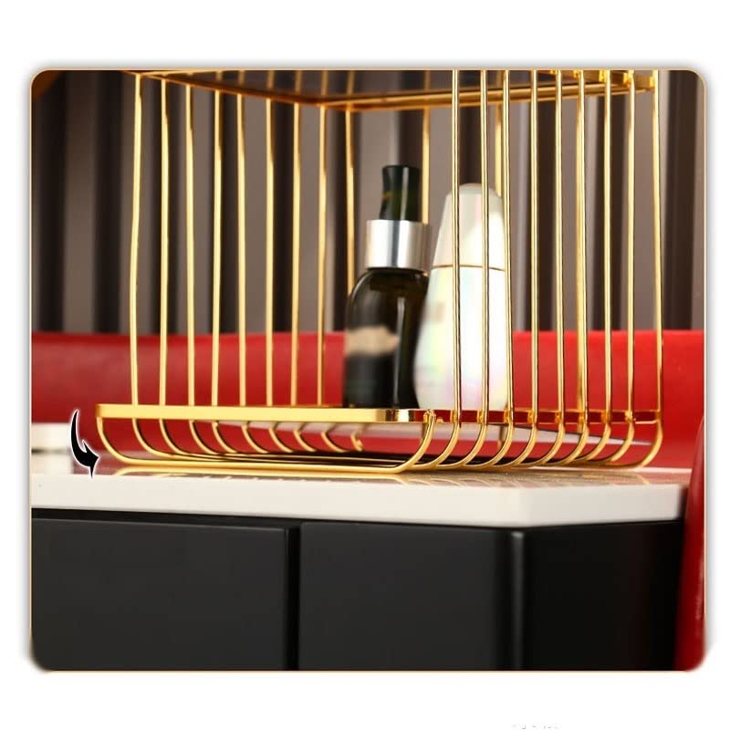 Vitrina Cosmética Casa cosmética de escritorio Caja de almacenamiento de tres capas Caja de escritorio de cuidado de la piel de almacenamiento de cuidado de la piel adecuado for el baño del baño Organ