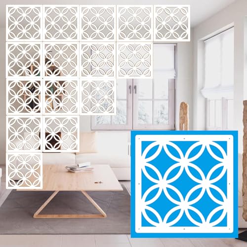 Cloison murale en bois et plastique ajourée blanche x75 panneaux modulables - 2