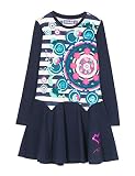  Desigual Vest_Moroni Vestido, Azul (Negro Iris 5117), 104 (Talla del Fabricante: 3/4) para Niñas