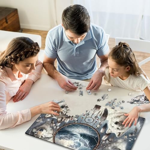 Puzzle de 1000 piezas Wolf Pack Atrapasueños para adultos en papel de 38x26cm 6