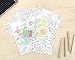 Stress Relieving Adult Coloring Books Color Therapy Stationery Cards Set, All Different 32 Coloring Postcards Including 10 Brown Kraft Envelopes Set, Greeting Note Cards and Envelopes Kit