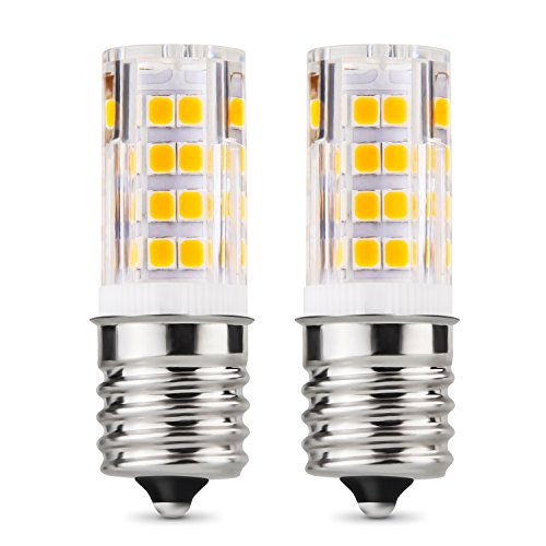 Twowings FBA-48575636333 E17 LED Microwave Oven Appliance Light Bulb 4W, 40 Watt Equivalent, 3000K, Intermediate Base, Non-dimmable, 2 Pack, Warm White Black, 2 Count