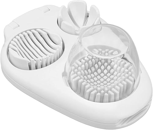 Cortador de huevos para huevos duros, cortador de huevos ABS con 3 modos de rebanar, cortador de huevos de alambre de acero inoxidable, cortador de