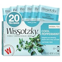 Wissotzky Cool Peppermint Herbal Tea, 20 Tea Bags | Refreshing Mint Tea | Caffiene Free | Herbal Tea Bags