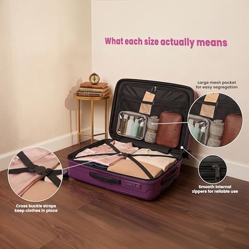 Image of AMERICAN TRAVELLER Explore Luggage Trolley Bags Single | Small (20) | Polypropylene Durable Hard Shell | TSA Type Lock | 360 Disc Spinner Wheels | Expandable Suitcase | Telescopic Handle.
