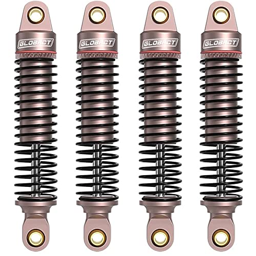 GLOBACT 52mm Aluminum Front & Rear Shocks for 1/18 TRX4M Upgrade Parts (4PCS Brown)