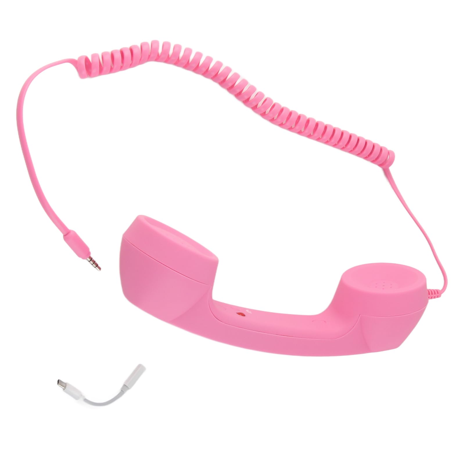 Cornetta per cellulare USB C anti-radiazioni Cornetta telefonica vintage con presa da 3,5 mm per smartphone Stile retrò Plug and Play Materiale ABS (Rosa)