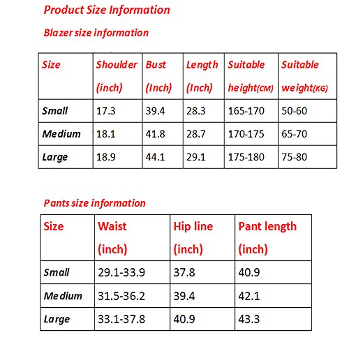 Cloudstyle Men's Luxury Slim Fit Stylish Suit Blazer Jacket & Trousers Set 2-Piece - Image 3