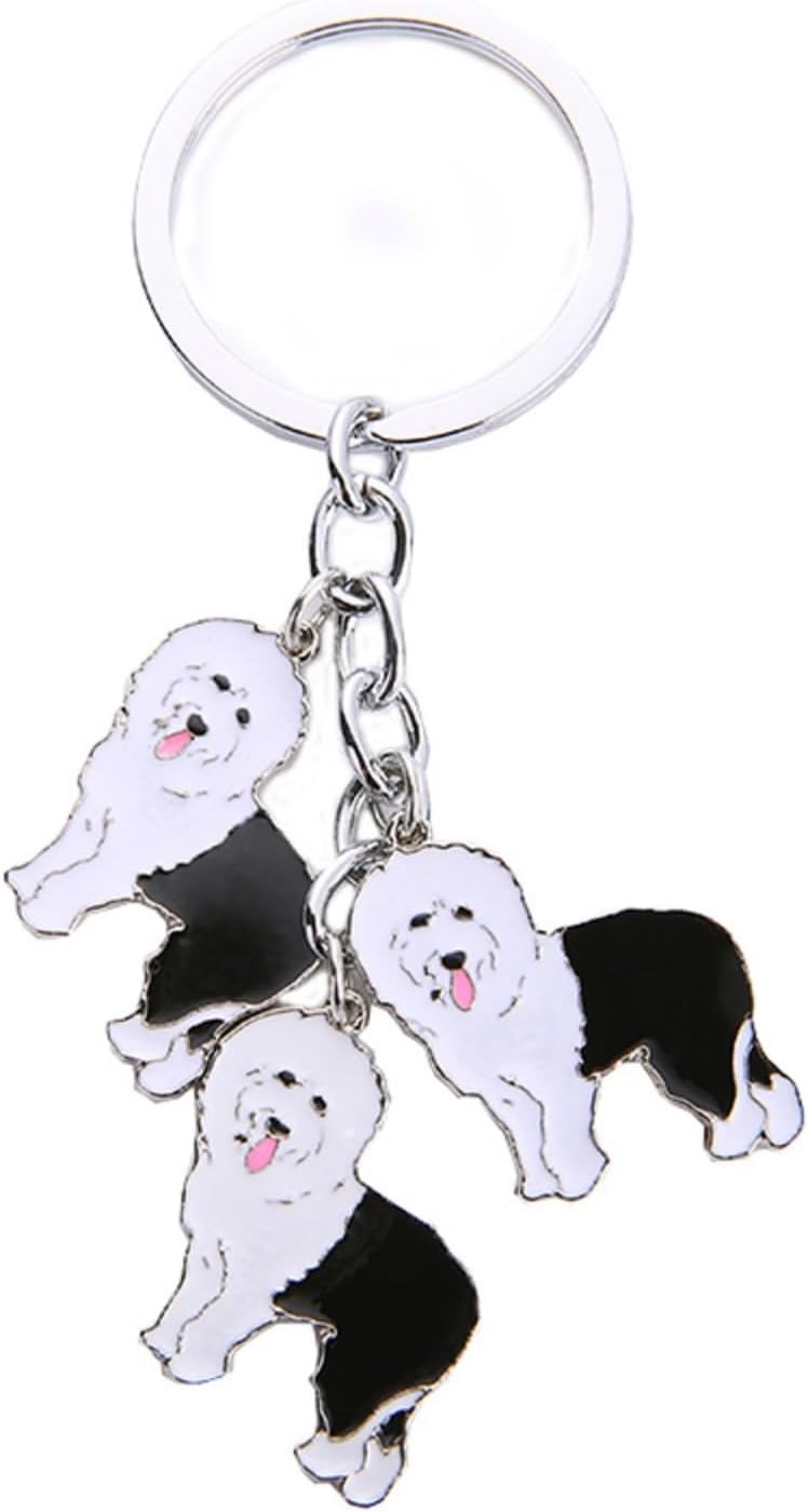 Dog Keychain, Pet Pendant Key-Ring, Cute Puppy ID Tags Metal Key Ring for Dog Lover
