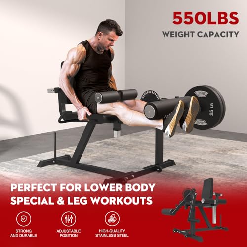 SPART Leg Extension and Leg Curl Machine, Adjustable Plate Loaded Lower Body Special Leg Machine, Leg Rotary Extension Exercise Bench for Thigh, Waist, Quads and Hamstrings, 660LB Commercial Rated