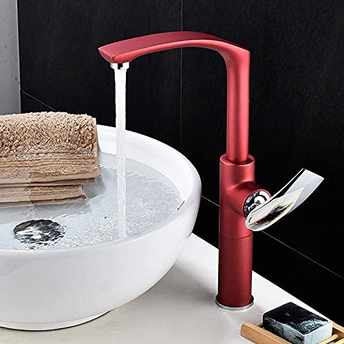 Robinet de bassin de salle de bain anti-fuite, mitigeur laiton durable eau chaude froide