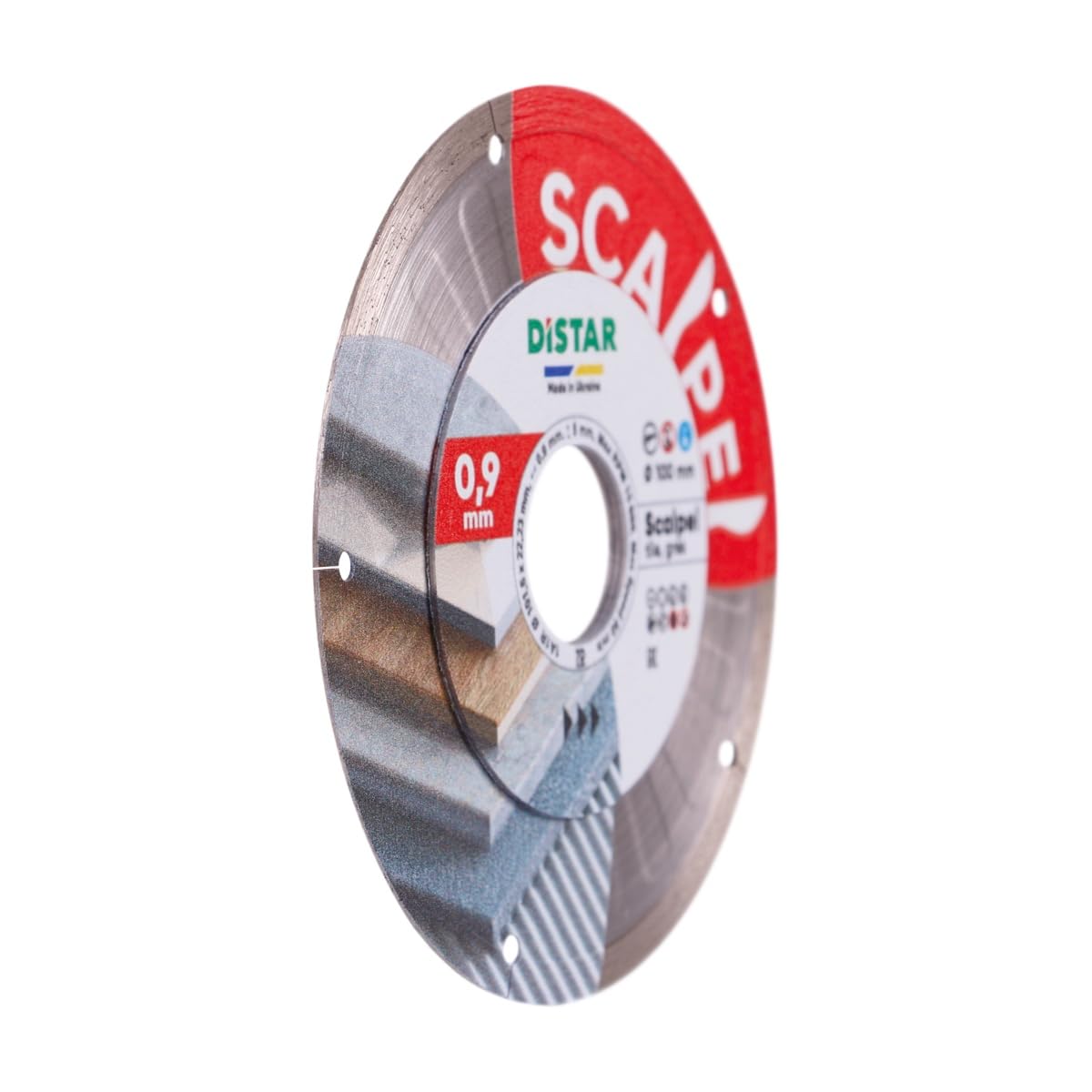 Disco de corte de diamante 1A1R 101,6 x 0,9 x 5 x 22,23 mm