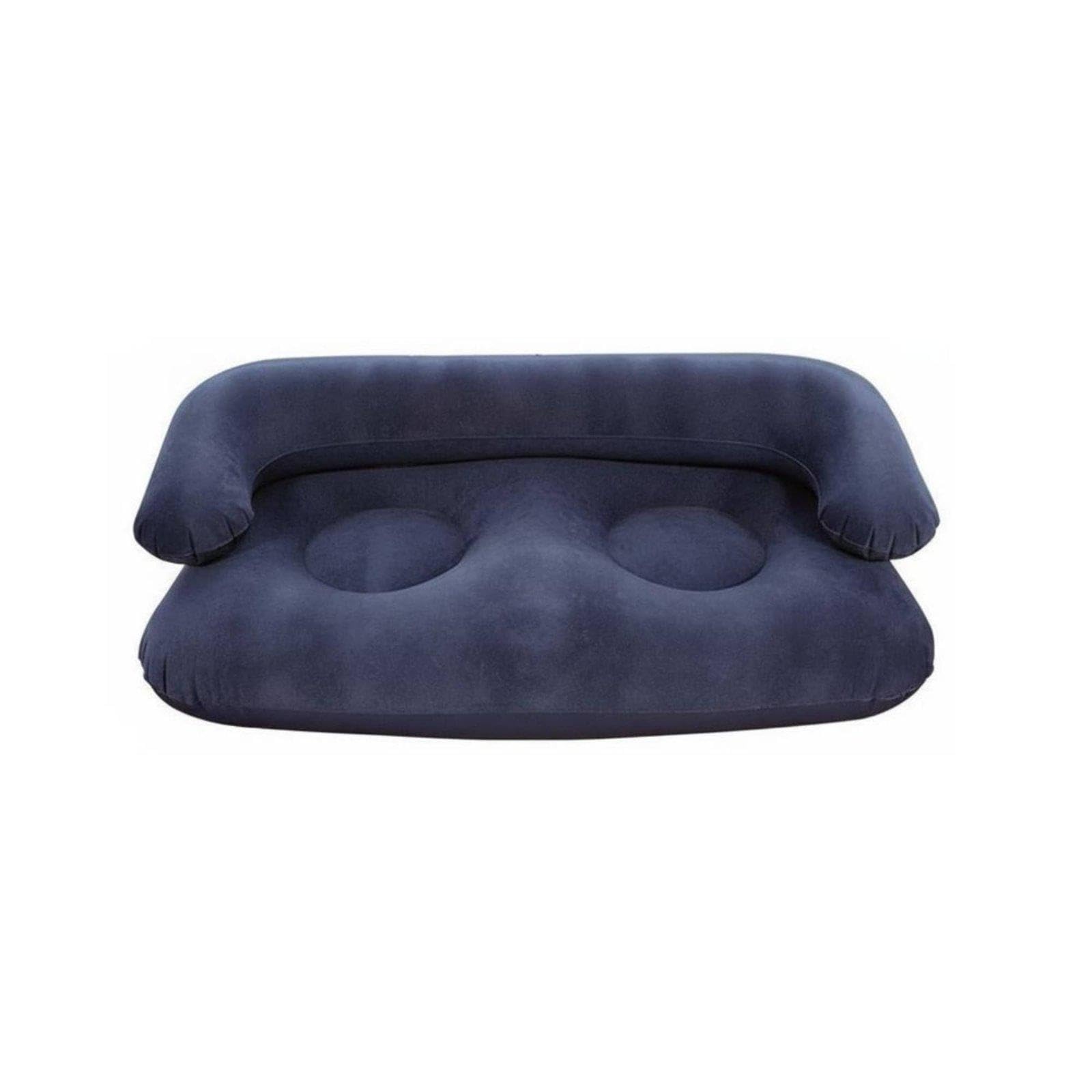 Urijx™ Flocked Inflatable Sofa Abs Flocked Inflatable Sofa Compact Storage Air Couch for Campers, Outdoor, Camping, Living Room Navy Blue Double OPP Bag Home & Garden-image-42