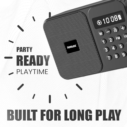 Image of Sonilex 5W Portable Bluetooth Speaker, FM Radio, Type-C (Black)