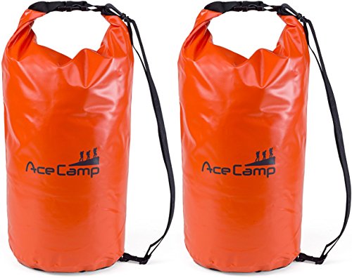 AceCamp - Sac à dos étanche flottant avec sangle de transport, Doppelpack Orange, 20 l