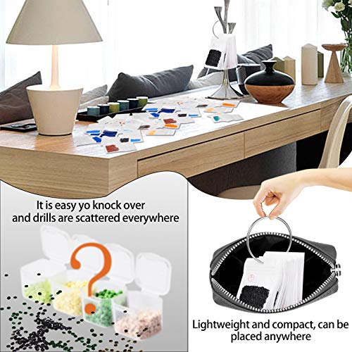 Benote Diamond Art Painting Storage Containers Large Bead Storage 100Pcs Bags, Loose Leaf Binder Rings, Diamond Tray, Diamond Paint Accessories Tools #TOP3