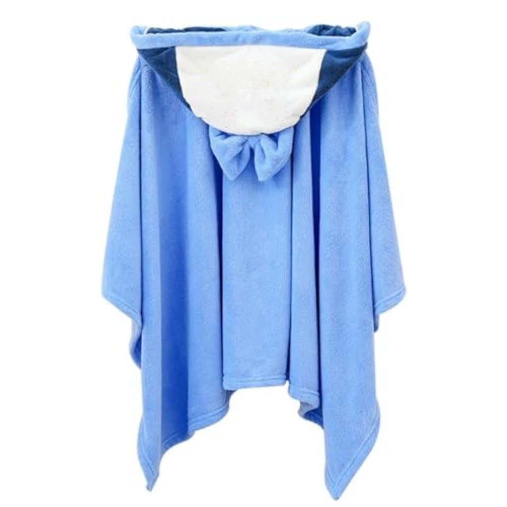 Albornoz Capucha para Bebe,150x90cm Toalla Albornoz Bebé Suave,con Bonito Diseño de Pato Azul,Capa de Baño Suave y Absorbente para 5-12 años Niños,Blue