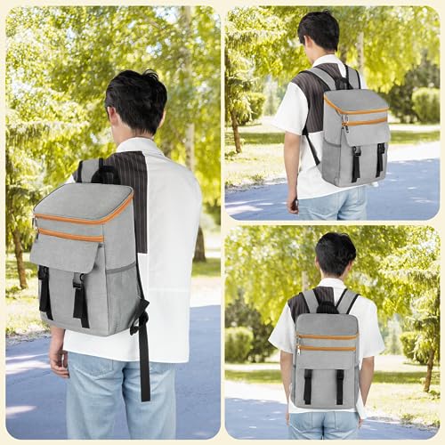 Image of Backpack Cooler - 50 Cans Insulated Cooler Backpack for Men & Women | Portable Leak Proof Lunch Bag, for Beach Picnic Travel Work Camping Hiking (Grey)