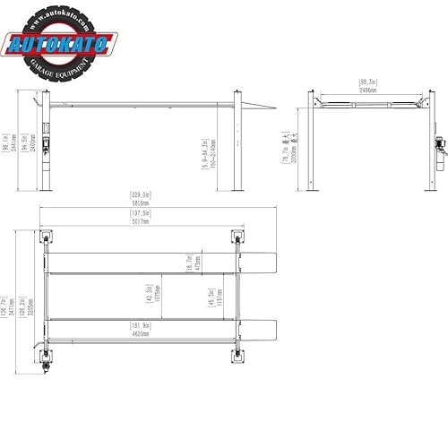Katool 4-H110 11000Lbs 4 Post Lift Max Lifting Height 84.5Inch Four Post Parking Lift 4-Post Auto Lift Garage Lift Storage thumb #4