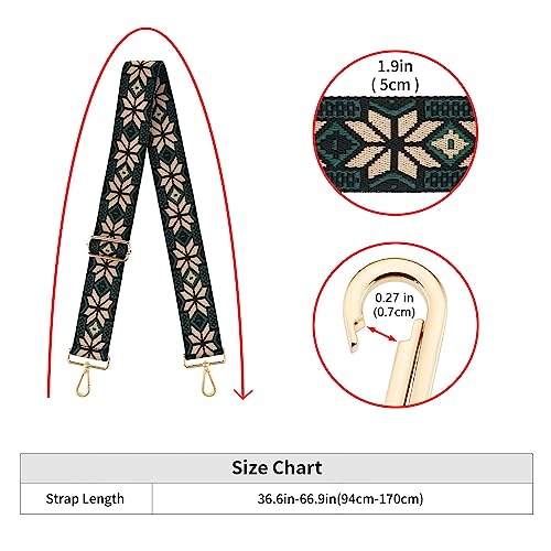 Image of Wide Shoulder Strap Adjustable Replacement Belt Guitar Style Crossbody Bag Handbag Strap Multicolor Canvas Straps(Wide:2in)(Color69)