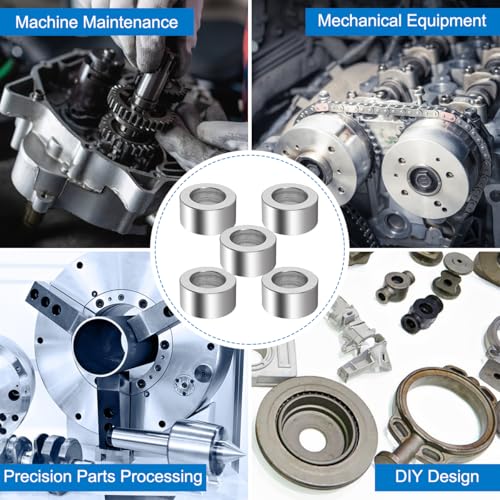 5 pack m12 aluminum spacers 125 mm id x 20 mm od x 10 mm length round spacer unthreaded standoff bushing plain finish metal spacer 1234 id screw standoff fits 12in or m12 screw bolts